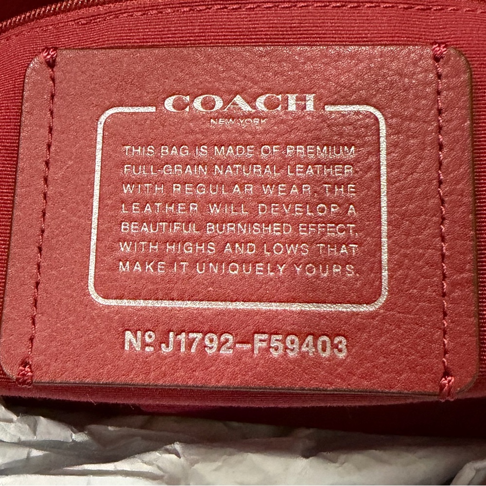 Authentic Coach Burgundy Leather Tote - Picture 4 of 6